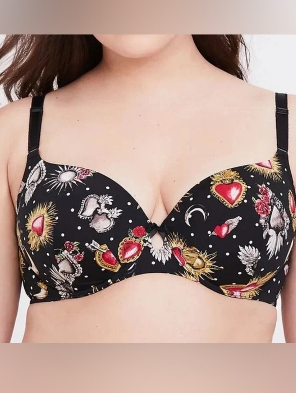 Torrid Curve Plunge Bra 50C Back Smoothing Padded Underwire Celestial EUC
